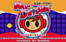 Mr. Driller title screen for WonderSwan Color
